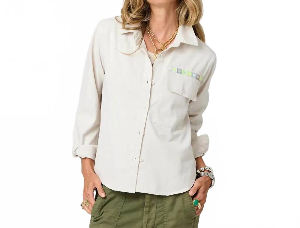 NEW KERRI ROSENTHAL women's pia love brigade shirt in chalk